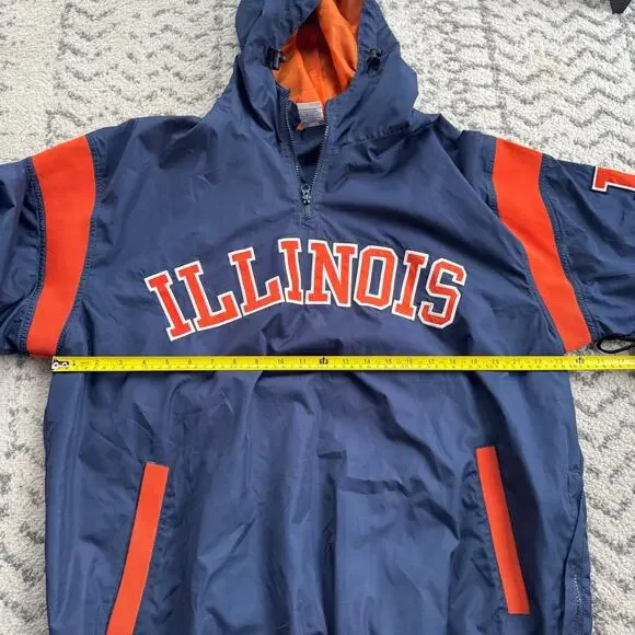 Vtg Russell Athletics University of Illinois Fighting Illini Hooded Windbreaker - Picture 11 of 12